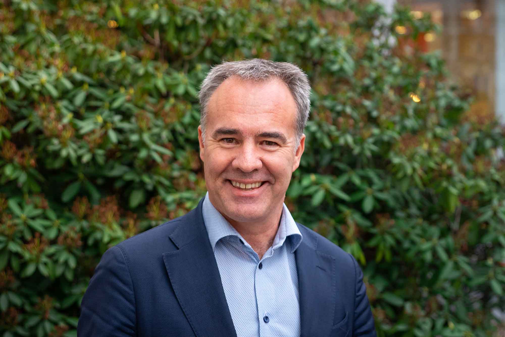 Johan Harrysson, CCO, outside Safespring’s headquarters in Stockholm.